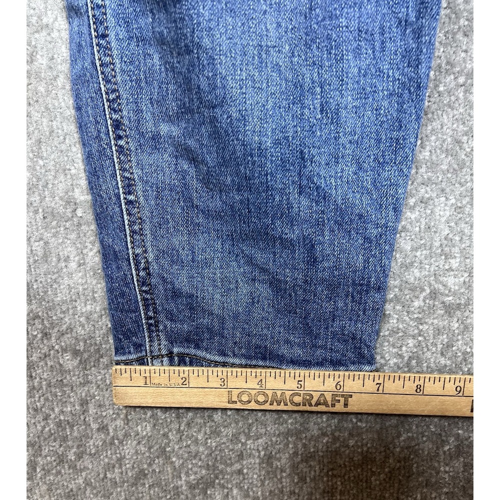 Old Navy Denim Bib Overalls Womens Size 18 Blue Stretch Pockets Tapered Leg - Picture 9 of 10